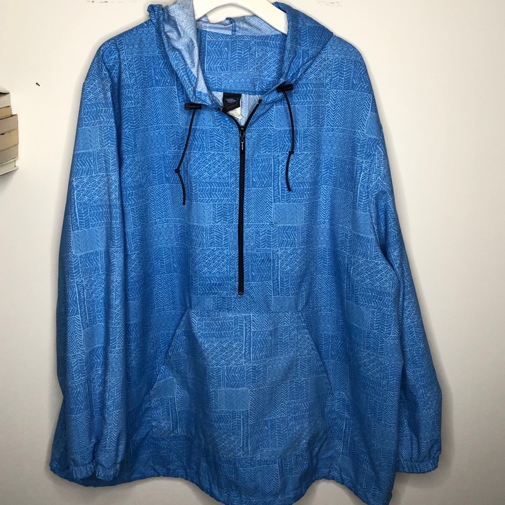 VNTG Blue windbreaker w geo print XL/XXL